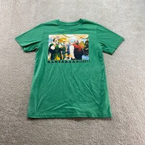 Elf Movie Shirt Youth Boys XL Green SANTAAAAAA Buddy the Elf Graphic Tee